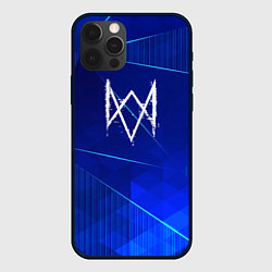 Чехол для iPhone 12 Pro Watch Dogs blue poly, цвет: 3D-черный