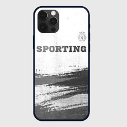 Чехол для iPhone 12 Pro Sporting - white gradient посередине, цвет: 3D-черный