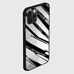 Чехол для iPhone 12 Pro Серебряные полосы, цвет: 3D-черный — фото 2