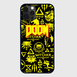 Чехол для iPhone 12 Pro Doom x Witcher, цвет: 3D-черный