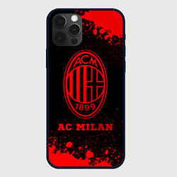 Чехол для iPhone 12 Pro AC Milan - red gradient, цвет: 3D-черный