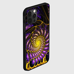 Чехол для iPhone 12 Pro Fractal illusion steel, цвет: 3D-черный — фото 2