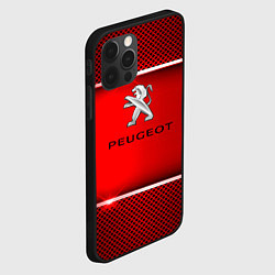 Чехол для iPhone 12 Pro Peugeot metal steel, цвет: 3D-черный — фото 2