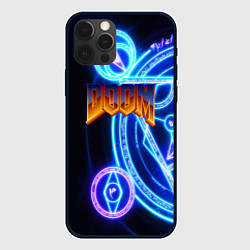 Чехол для iPhone 12 Pro Doom мистические символы, цвет: 3D-черный