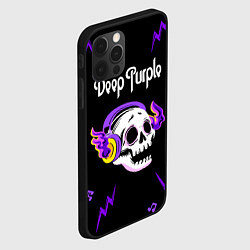 Чехол для iPhone 12 Pro Deep Purple неоновый череп, цвет: 3D-черный — фото 2