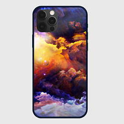 Чехол для iPhone 12 Pro Абстрактные космические краски, цвет: 3D-черный