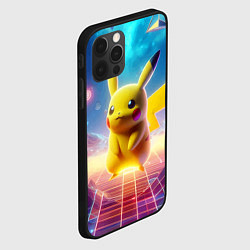 Чехол для iPhone 12 Pro Funny Pikachu - vaporwave, цвет: 3D-черный — фото 2