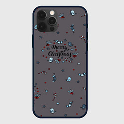 Чехол для iPhone 12 Pro Новогодний узор с рождеством, цвет: 3D-черный