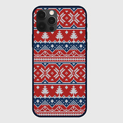 Чехол для iPhone 12 Pro New year pattern, цвет: 3D-черный