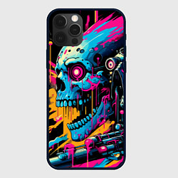 Чехол для iPhone 12 Pro Cool cyber skull - ai art, цвет: 3D-черный