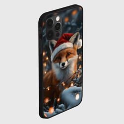 Чехол для iPhone 12 Pro Лисица и новогодняя гирлянда, цвет: 3D-черный — фото 2