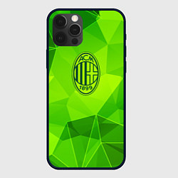 Чехол для iPhone 12 Pro AC Milan green poly, цвет: 3D-черный