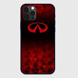 Чехол для iPhone 12 Pro Infiniti red poly, цвет: 3D-черный