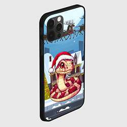 Чехол для iPhone 12 Pro Милая новогодняя змея 2025, цвет: 3D-черный — фото 2