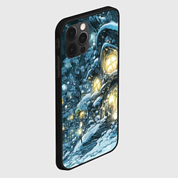 Чехол для iPhone 12 Pro Новогодний пещерный домик, цвет: 3D-черный — фото 2