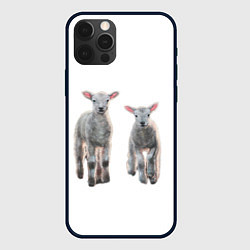 Чехол для iPhone 12 Pro Ягнята овцы, цвет: 3D-черный
