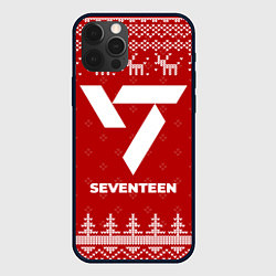 Чехол для iPhone 12 Pro Новогодний Seventeen с оленями, цвет: 3D-черный