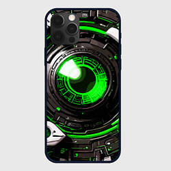 Чехол для iPhone 12 Pro Зелёная сфера киберпанк, цвет: 3D-черный