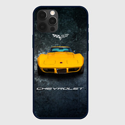 Чехол для iPhone 12 Pro Спортивный американский Chevrolet Corvette, цвет: 3D-черный