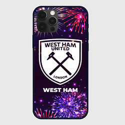 Чехол для iPhone 12 Pro Праздничный West Ham, цвет: 3D-черный