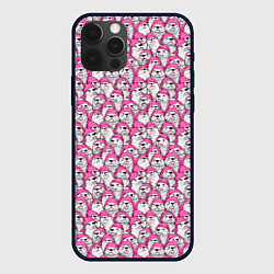 Чехол для iPhone 12 Pro Выдры новогодние, цвет: 3D-черный