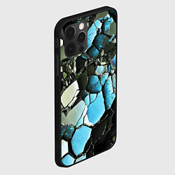 Чехол для iPhone 12 Pro Чёрно-синий камень, цвет: 3D-черный — фото 2