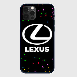 Чехол для iPhone 12 Pro Lexus конфети, цвет: 3D-черный