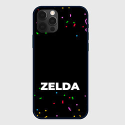 Чехол для iPhone 12 Pro Zelda конфети, цвет: 3D-черный