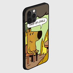 Чехол для iPhone 12 Pro This is chill - this is fine мем, цвет: 3D-черный — фото 2