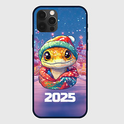 Чехол для iPhone 12 Pro 2025 новогодняя маленькая змейка, цвет: 3D-черный