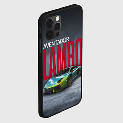 Чехол для iPhone 12 Pro Lamborghini Aventador, цвет: 3D-черный — фото 2