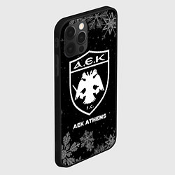 Чехол для iPhone 12 Pro Снежный AEK Athens, цвет: 3D-черный — фото 2