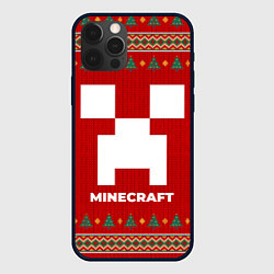 Чехол для iPhone 12 Pro Minecraft new year, цвет: 3D-черный