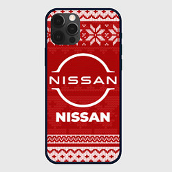 Чехол для iPhone 12 Pro Новогодний Nissan, цвет: 3D-черный