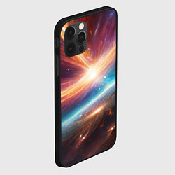 Чехол для iPhone 12 Pro Столкновение двух галактик, цвет: 3D-черный — фото 2