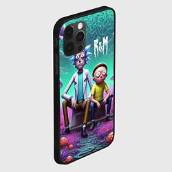 Чехол для iPhone 12 Pro Рик и Морту на сказочной грибной планете - нейроар, цвет: 3D-черный — фото 2