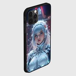 Чехол для iPhone 12 Pro Зимняя девушка в кибер костюме, цвет: 3D-черный — фото 2