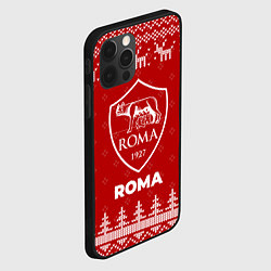 Чехол для iPhone 12 Pro Новогодний Roma с оленями, цвет: 3D-черный — фото 2