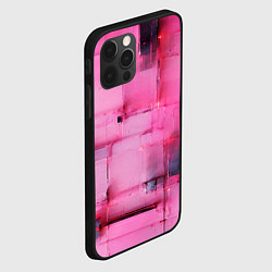 Чехол для iPhone 12 Pro Чёрные пятна на розовом фоне абстракция, цвет: 3D-черный — фото 2