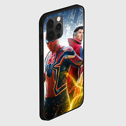 Чехол для iPhone 12 Pro Стивен Стрэндж и Человек паук нет пути домой, цвет: 3D-черный — фото 2