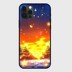 Чехол для iPhone 12 Pro Новогодний закат, цвет: 3D-черный