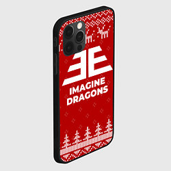 Чехол для iPhone 12 Pro Новогодний Imagine Dragons с оленями, цвет: 3D-черный — фото 2