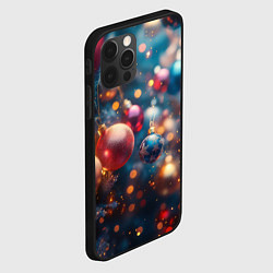 Чехол для iPhone 12 Pro Красные и синие шары на фоне елки, цвет: 3D-черный — фото 2