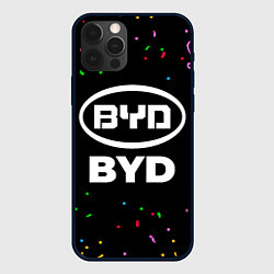 Чехол для iPhone 12 Pro BYD конфети, цвет: 3D-черный