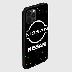 Чехол для iPhone 12 Pro Nissan конфети, цвет: 3D-черный — фото 2