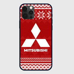 Чехол для iPhone 12 Pro Новогодний Mitsubishi, цвет: 3D-черный