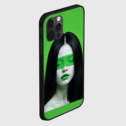 Чехол для iPhone 12 Pro Pop art девушка на зеленом фоне, цвет: 3D-черный — фото 2