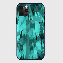 Чехол для iPhone 12 Pro Бирюзовый камуфляж, цвет: 3D-черный
