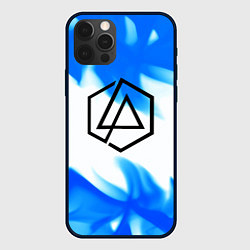 Чехол для iPhone 12 Pro Linkin park blue flame, цвет: 3D-черный