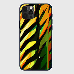 Чехол для iPhone 12 Pro Чёрно-жёлтая абстракция, цвет: 3D-черный